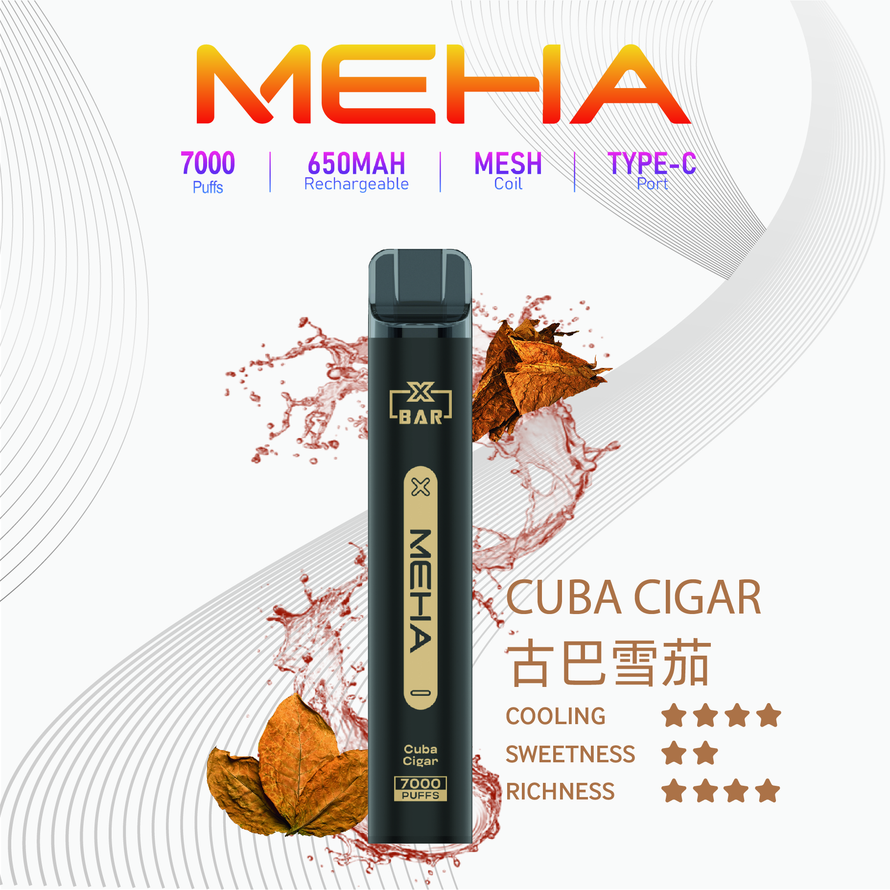 Meha 魅嗨7000口一次性電子煙 | 台灣現貨抛棄式 16種口味
