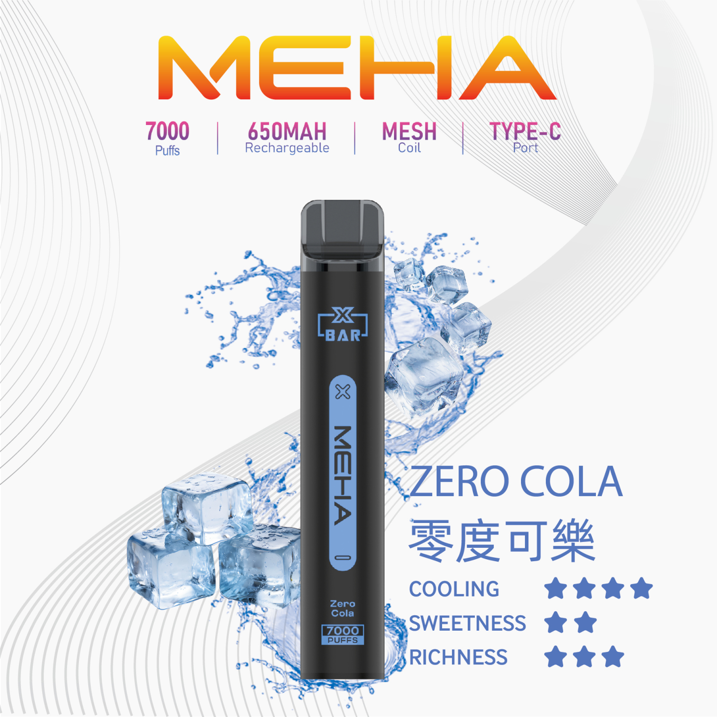 Meha 魅嗨7000口一次性電子煙 | 台灣現貨抛棄式 16種口味