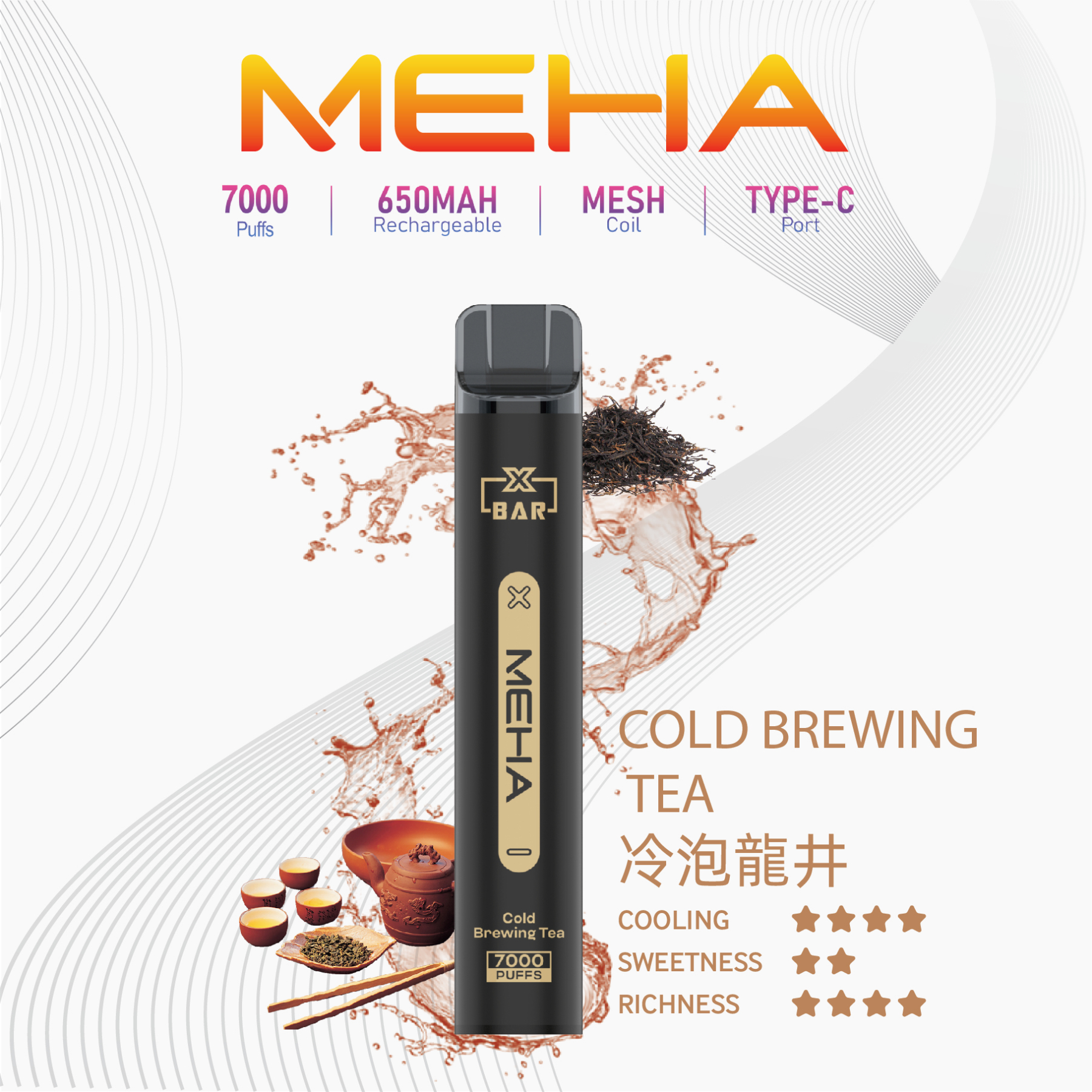 Meha 魅嗨7000口一次性電子煙 | 台灣現貨抛棄式 16種口味