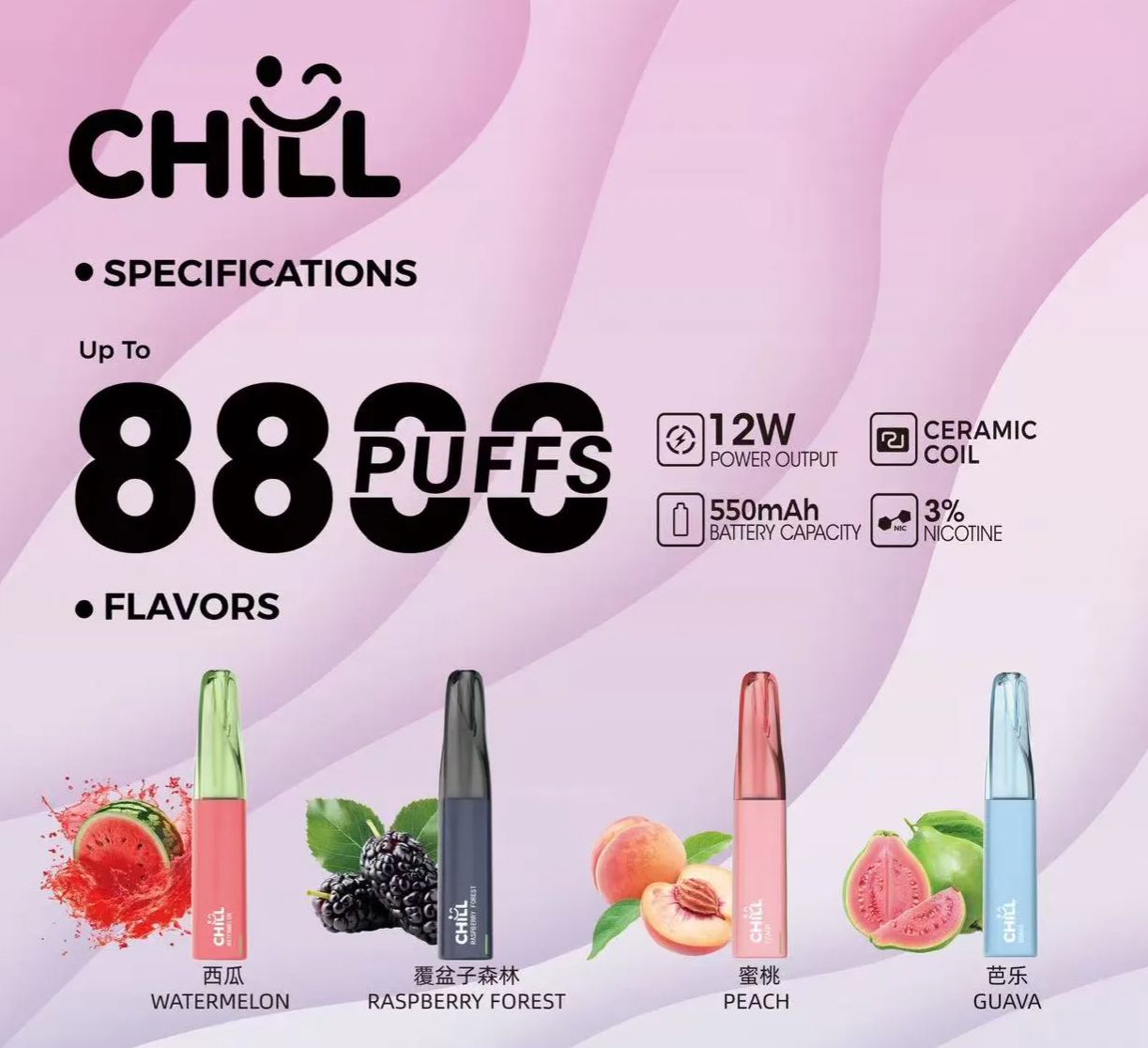 CHILL鴨嘴獸8800口抛棄式電子煙 | 爆款一次性電子煙