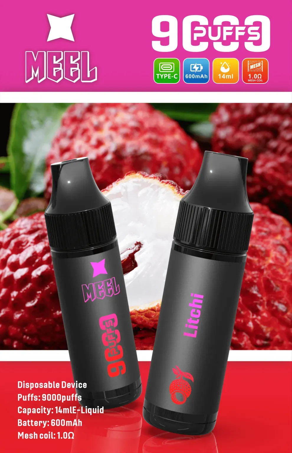 MEEL 9000口 可充電抛棄式電子煙/一次性霧化棒