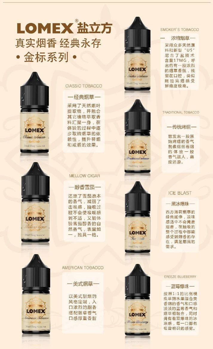 美國原裝正品 LOMEX 鹽立方煙油 | 30ML/35mg 鹽煙油/小煙煙油