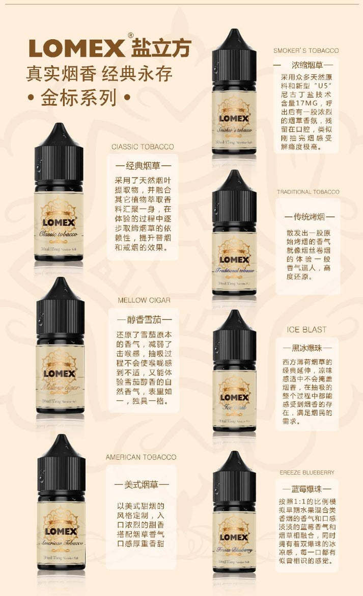 美國原裝正品 LOMEX 鹽立方煙油 | 30ML/35mg 鹽煙油/小煙煙油