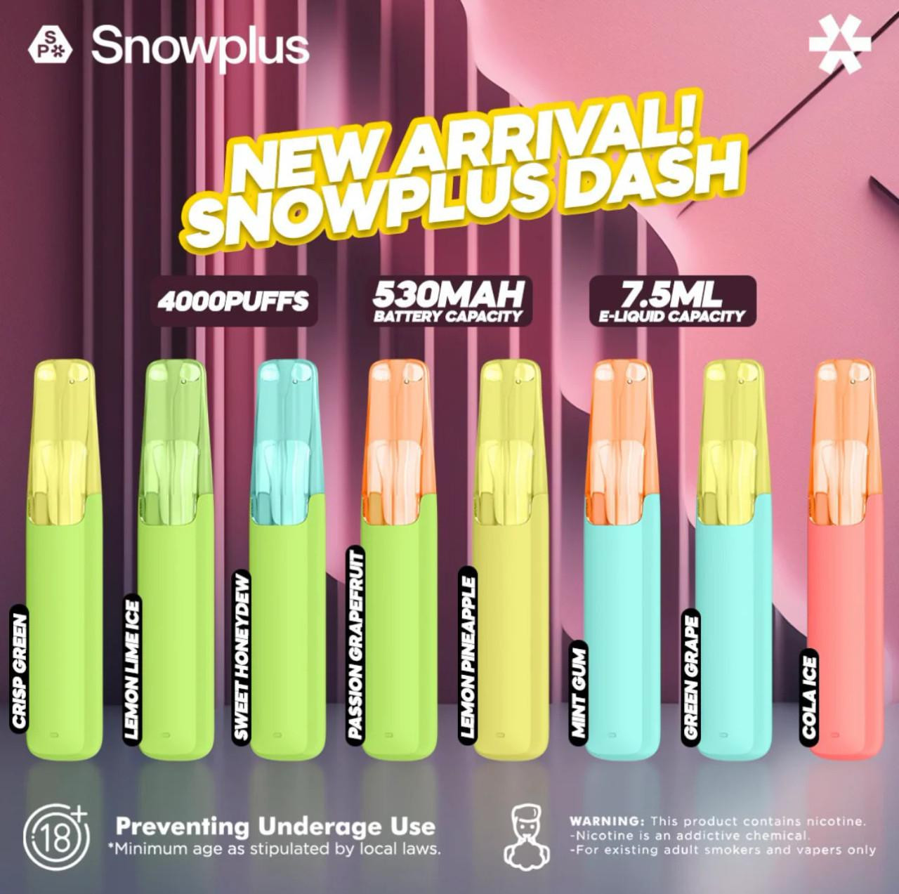 Snowplus DASH 鴨嘴獸 4000口抛棄式電子煙 正品現貨、超順滑霧化