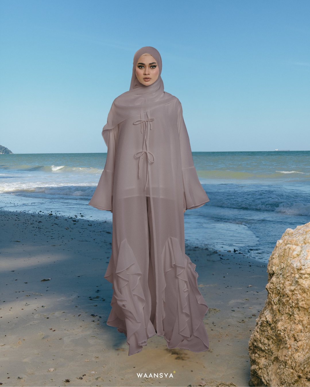 RANIA ABAYA IN MAUVE