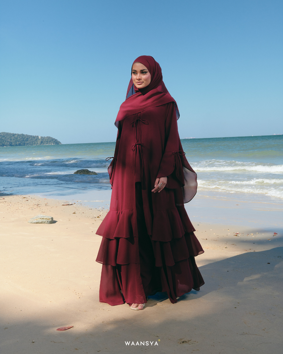 THALIA ABAYA IN RED ROSE