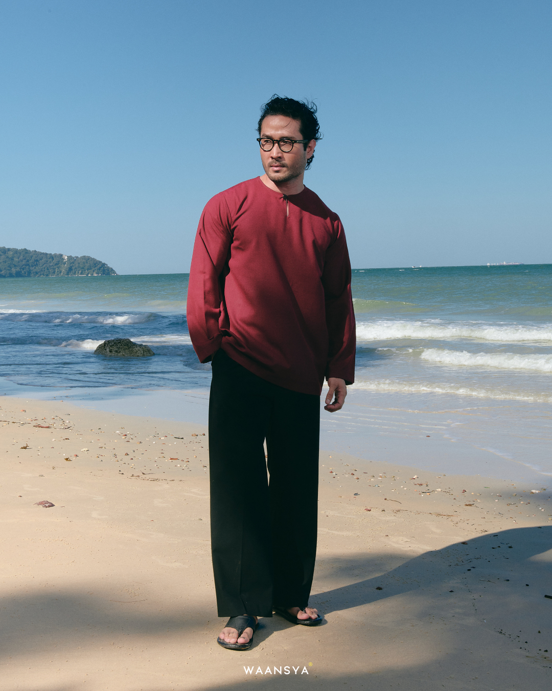 IDREES KURTA IN MAROON