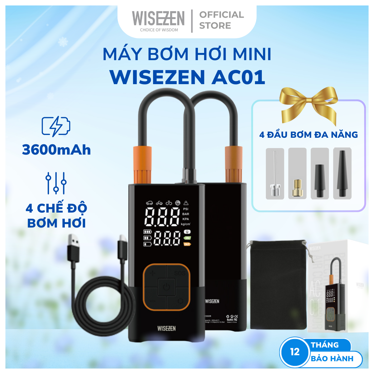 WiseZen Portable Electric Air Compressor AC01