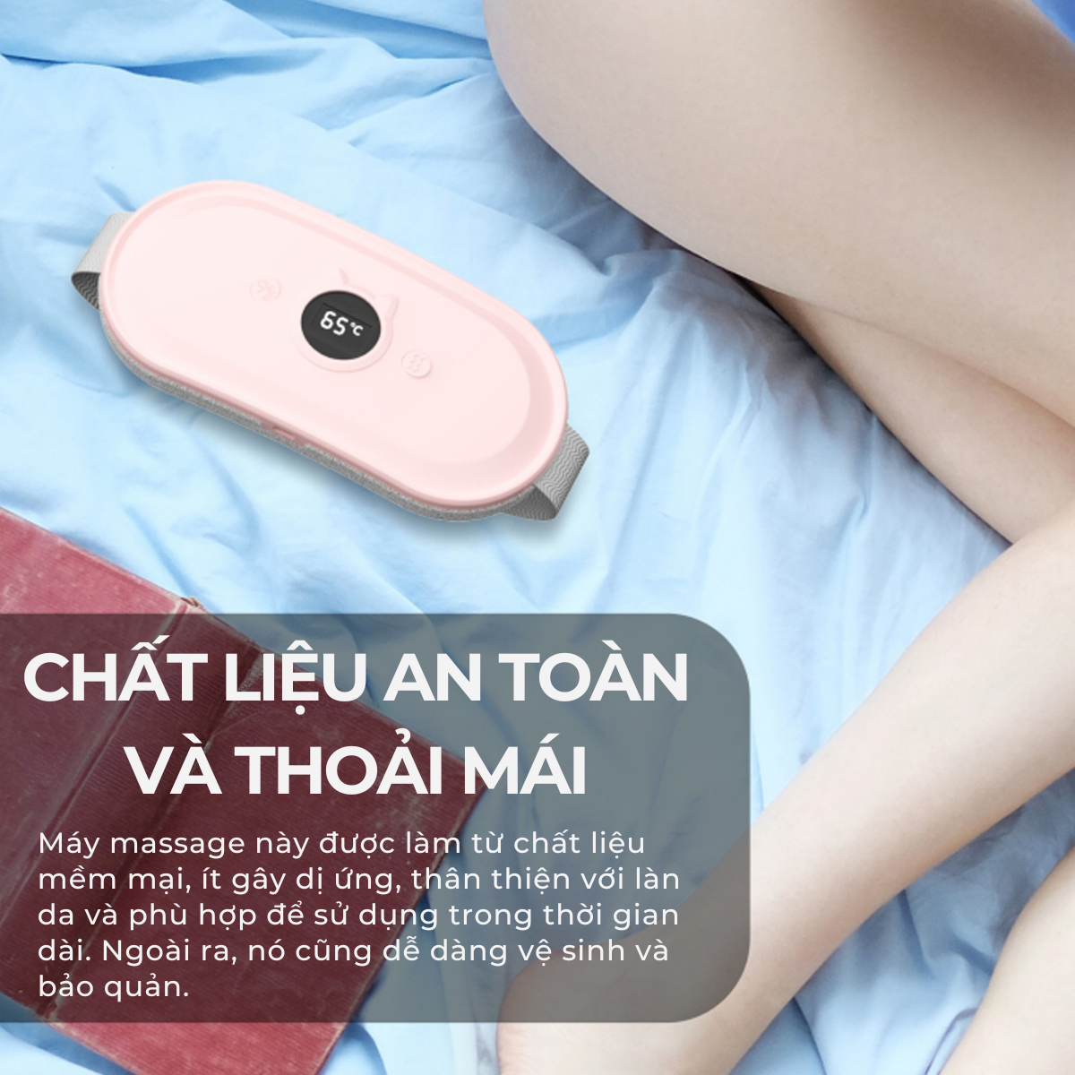 WISEZEN WB01 Máy massage bụng, thay đổi nhiệt độ linh hoạt, chườm ấm, 7 chế độ rung giúp thư giãn cơ