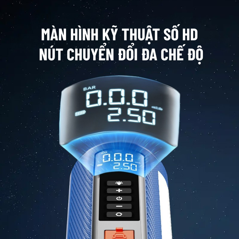 Bơm Ô Tô Kích Bình Ô Tô 4 Trong 1 Wisezen An Toàn Bơm 3 - 5 Phút Tích Hợp Sạc Dự Phòng Và Đèn Pin