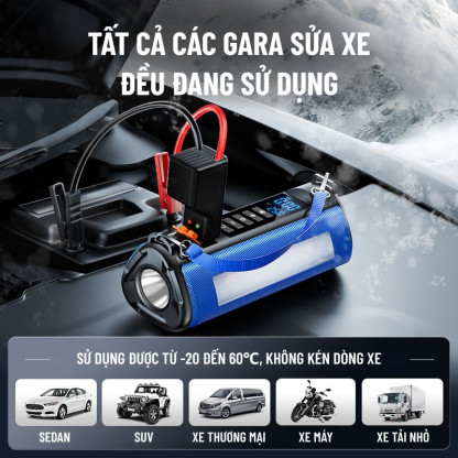 Bơm Ô Tô Kích Bình Ô Tô 4 Trong 1 Wisezen An Toàn Bơm 3 - 5 Phút Tích Hợp Sạc Dự Phòng Và Đèn Pin