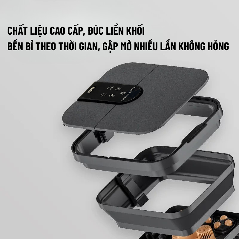 Bồn Ngâm Chân Massage Wisezen Gấp Gọn Massage Ngâm Chân Hồng Ngoại Sục Khí Con Lăn Massage Tự động