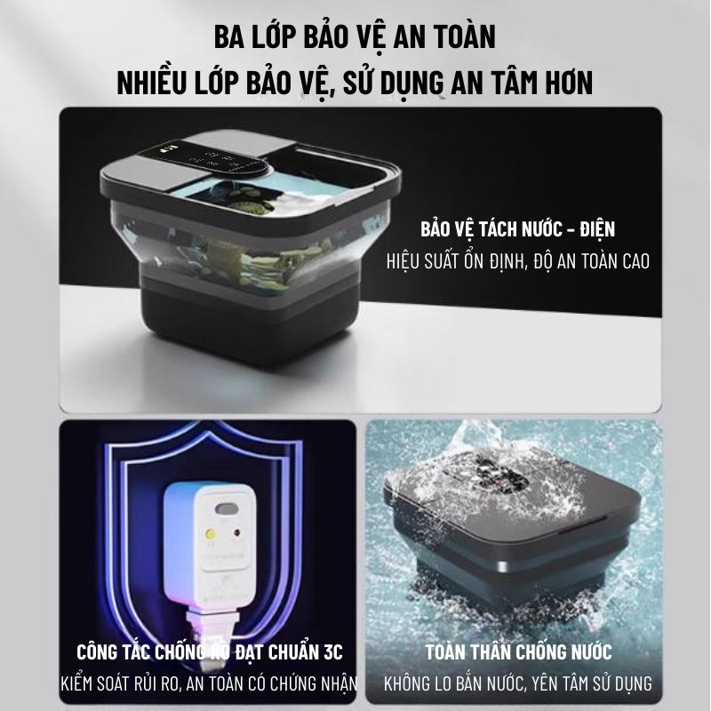 Bồn Ngâm Chân Massage Wisezen Gấp Gọn Massage Ngâm Chân Hồng Ngoại Sục Khí Con Lăn Massage Tự động
