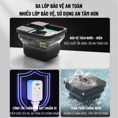Bồn Ngâm Chân Massage Wisezen Gấp Gọn Massage Ngâm Chân Hồng Ngoại Sục Khí Con Lăn Massage Tự động