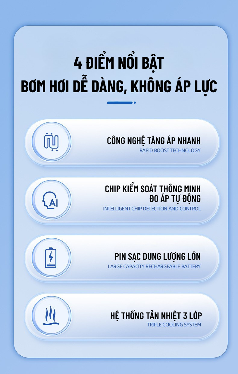 Bơm hơi mini di động dùng pin sạc cao cấp Wisezen dùng cho Ô tô Xe đạp Xe máy Xe điện Bóng đá