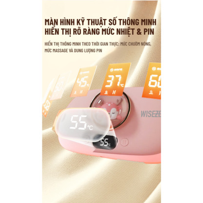 Đai Massage Bụng Kinh Wisezen Máy Massage Bụng Kinh Đai Chườm Nóng Giảm Đau Bụng Kinh Rung Làm Ấm Giảm Đau 5 Chế Độ