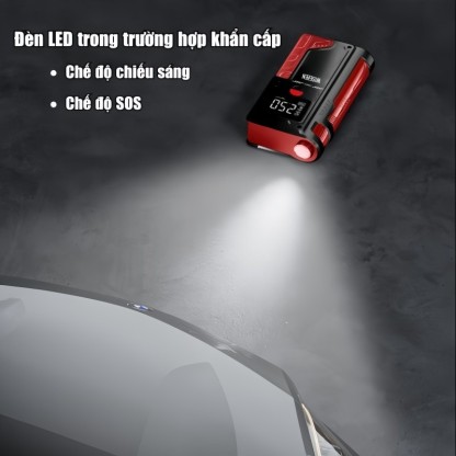 Bộ Kích Nổ Kiêm Bơm Lốp ô Tô Wisezen đa Năng Cao Cấp Kiêm Bơm Hơi Lốp Kích Bình Acquy Oto 4 Trong 1 Cho Xe 4 đến Bán Tải