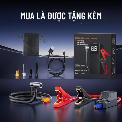 Bơm Lốp Kích Bình ô Tô 4in1 Wisezen Dung Lượng Bơm Siêu Tốc Tích Hợp Sạc Dự Phòng đèn Chiếu Sáng Kích Bình ô Tô 12v
