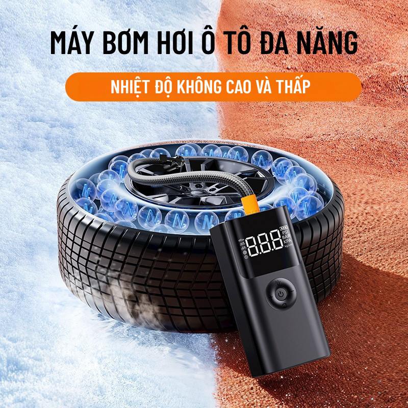 Bộ Kích Bình Ắc Quy Ô Tô Đa Năng Wisezen Bơm Lốp Kích Bình ô Tô 4 Trong 1 Máy Bơm Lốp Ô Tô Sạc Dự Phòng Đèn Pin