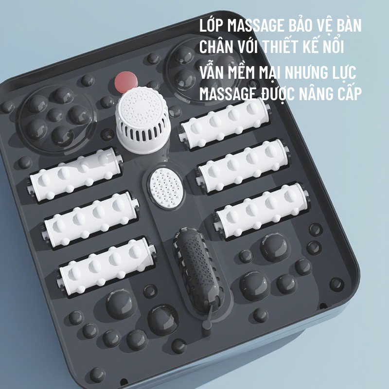 Bồn Ngâm Chân Massage Wisezen Gấp Gọn Bồn Ngâm Cao Cấp Tự Làm Nóng Nước Có Sục Khí Thư Giãn An Toàn Chống Giật