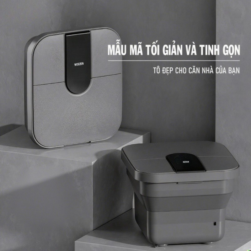 Bồn Ngâm Chân Massage Wisezen Gấp Gọn Bồn Ngâm Cao Cấp Tự Làm Nóng Nước Có Sục Khí Thư Giãn An Toàn Chống Giật