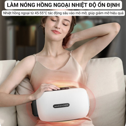 Máy Massage Bụng Bi Đá Kết Hợp Hồng Ngoại Wisezen Đai Massage Hỗ Trợ Giảm Mỡ Bụng Giảm Nhức Mỏi Cổ Vai Gáy Lưng Đùi