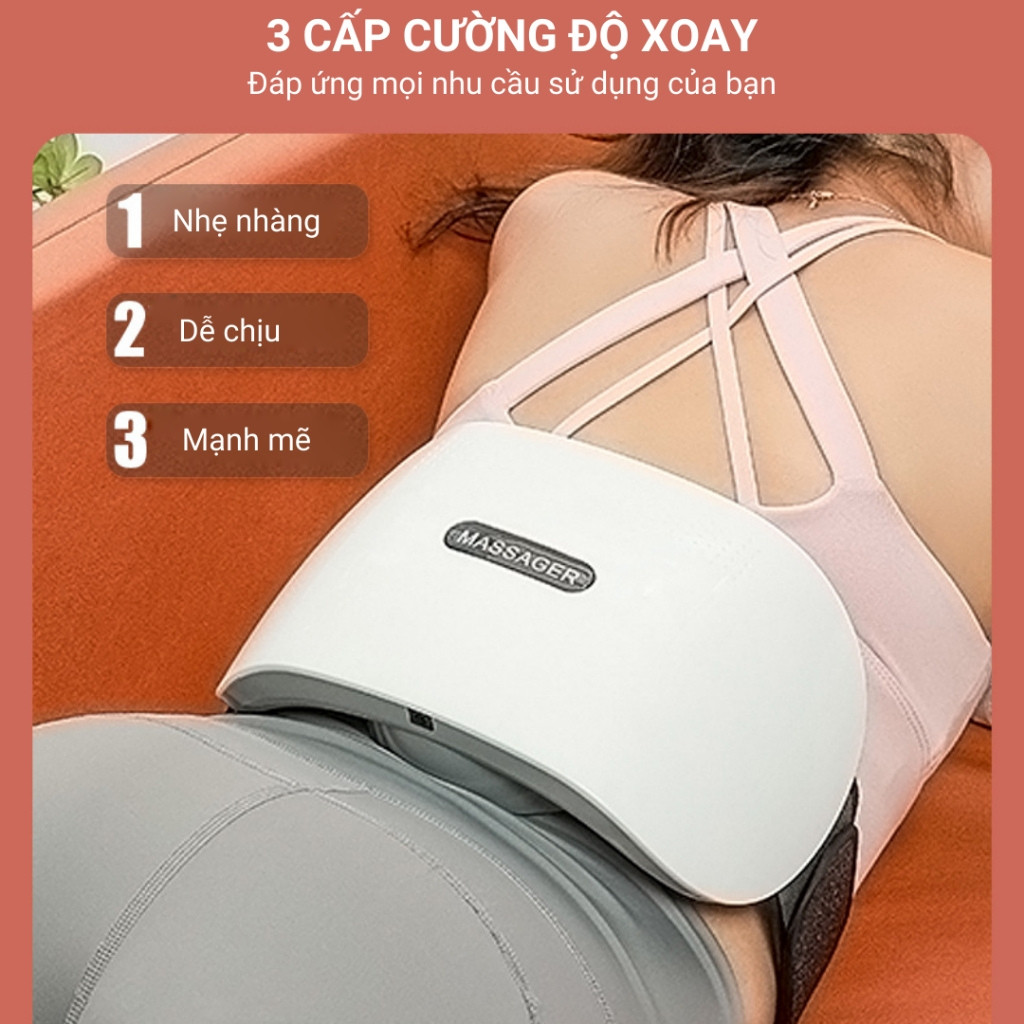 Máy Massage Bụng Bi Đá Kết Hợp Hồng Ngoại Wisezen Đai Massage Hỗ Trợ Giảm Mỡ Bụng Giảm Nhức Mỏi Cổ Vai Gáy Lưng Đùi