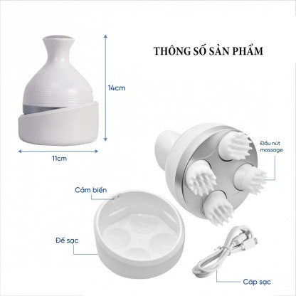 Máy Massage đầu Mini 3D đa Năng Kết Hợp Mát Xa Toàn Thân Tăng Cường Lưu Thông Tuần Hoàn Máu Wisezen Thư Giãn Cơ Thể