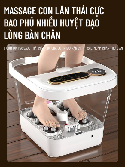Máy Ngâm Chân Massage Wisezen Bồn Ngâm Chân Hồng Ngoại Gấp Gọn Tự Động Làm Nóng Chống Giật Mát Xa Tự Động Chính Hãng