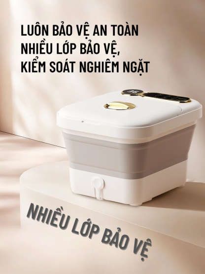 Máy Ngâm Chân Massage Wisezen Bồn Ngâm Chân Hồng Ngoại Gấp Gọn Tự Động Làm Nóng Chống Giật Mát Xa Tự Động Chính Hãng