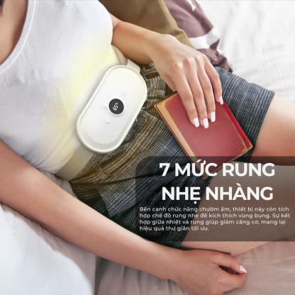 WISEZEN WB01 Máy massage bụng, thay đổi nhiệt độ linh hoạt, chườm ấm, 7 chế độ rung giúp thư giãn cơ