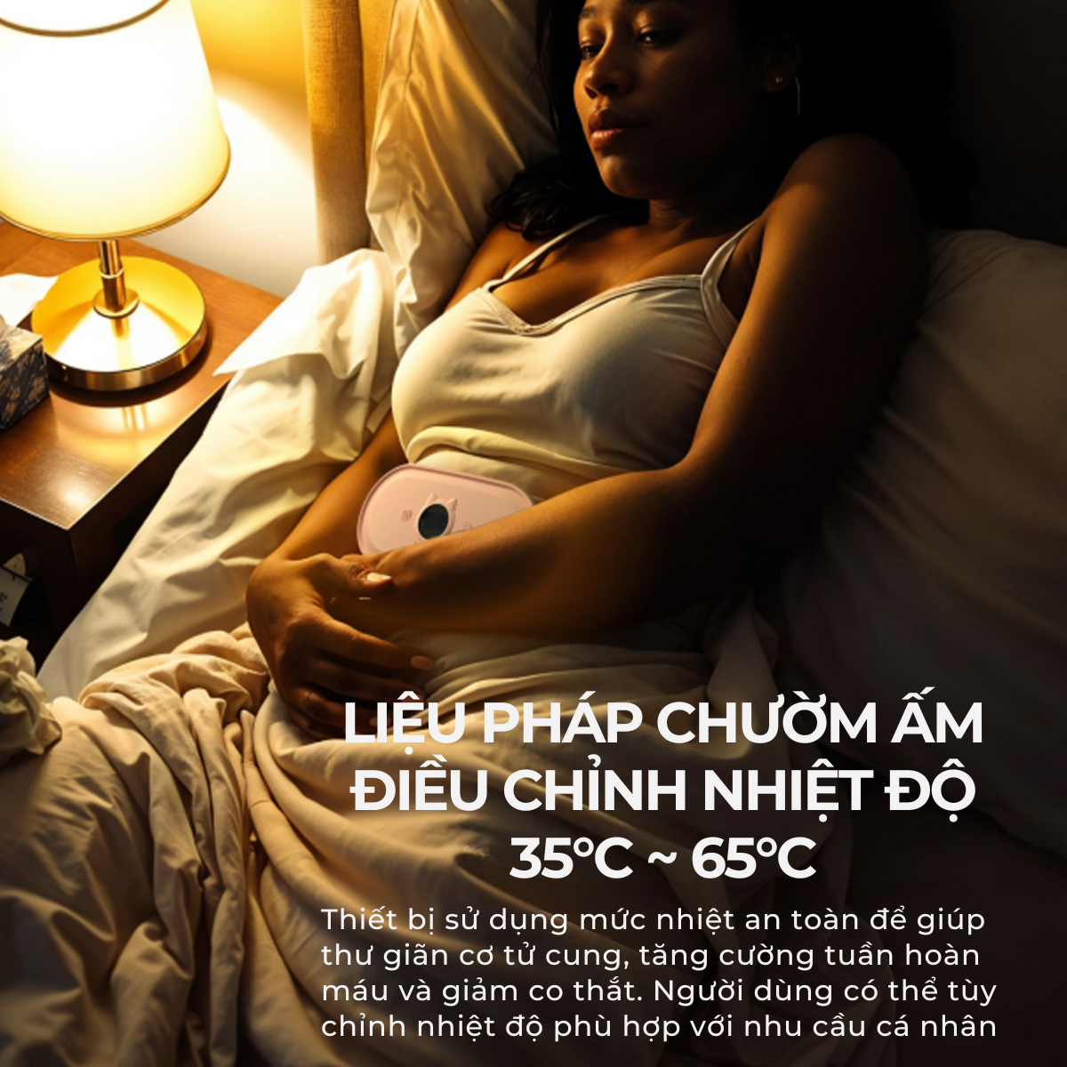 WISEZEN WB01 Máy massage bụng, thay đổi nhiệt độ linh hoạt, chườm ấm, 7 chế độ rung giúp thư giãn cơ