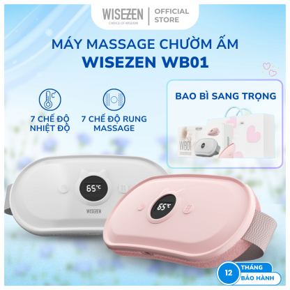 WISEZEN WB01 Máy massage bụng, thay đổi nhiệt độ linh hoạt, chườm ấm, 7 chế độ rung giúp thư giãn cơ
