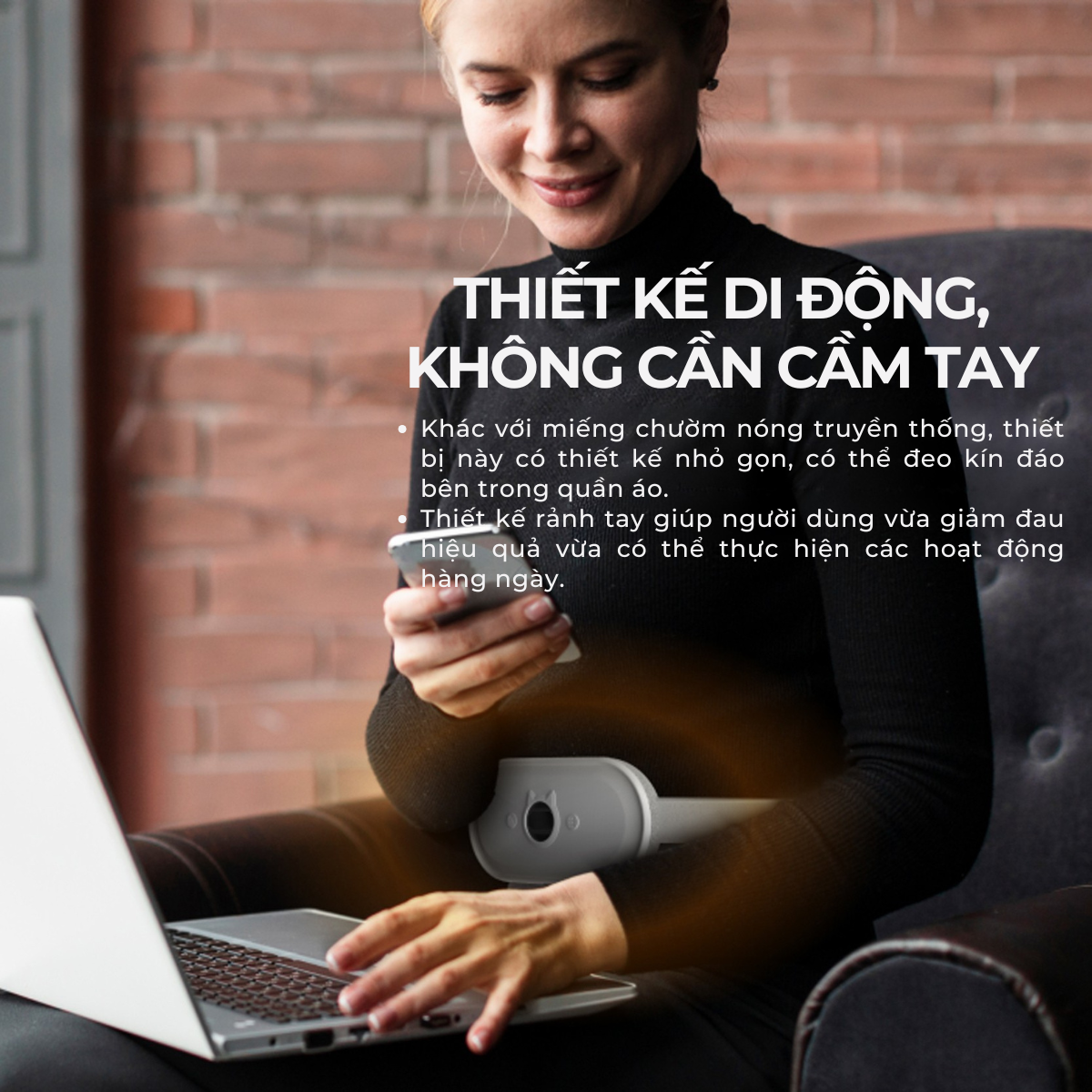 WISEZEN WB01 Máy massage bụng, thay đổi nhiệt độ linh hoạt, chườm ấm, 7 chế độ rung giúp thư giãn cơ