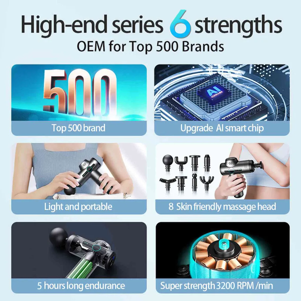 Wisezen Máy massage Cầm Tay Chính Hãng Gồm 99 Chế Độ 8 Đầu Massage Lưng Cổ Vai Gáy Giúp Giảm Đau Mỏi