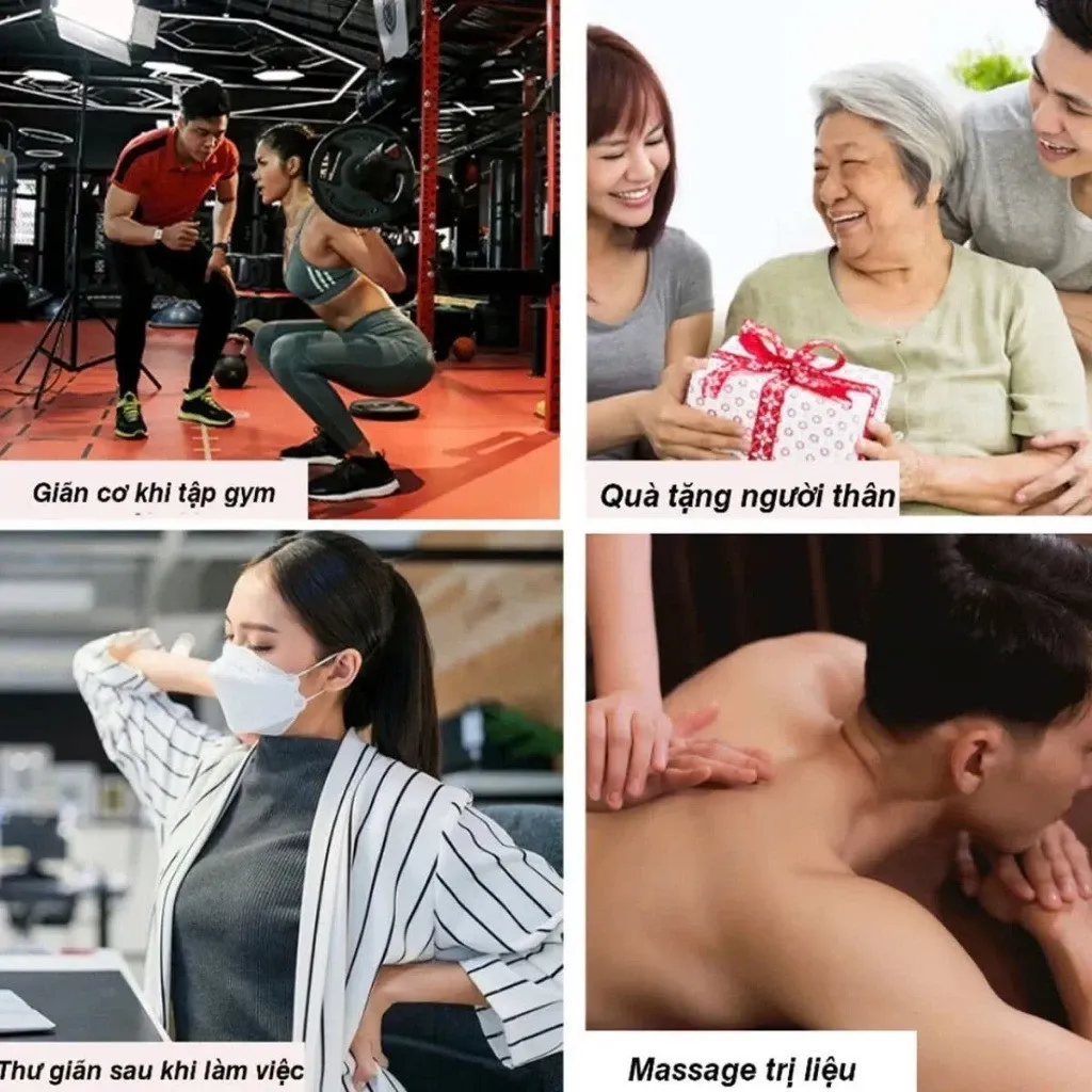 Wisezen Máy massage Cầm Tay Chính Hãng Gồm 99 Chế Độ 8 Đầu Massage Lưng Cổ Vai Gáy Giúp Giảm Đau Mỏi