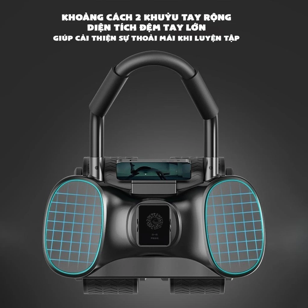 Con Lăn Tập Bụng Trợ Lực 4 Bánh Chống Đổ Có Đồng Hồ Dụng Cụ Plank Tại Nhà Thế Hệ Mới Wisezen