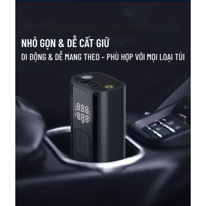 Máy Bơm Hơi Lốp Với đồng Hồ đo áp Suất Lốp Kỹ Thuật Số Và đèn LED Wisezen Máy Nén Khí Cho ô Tô Và Xe đạp Xe Máy