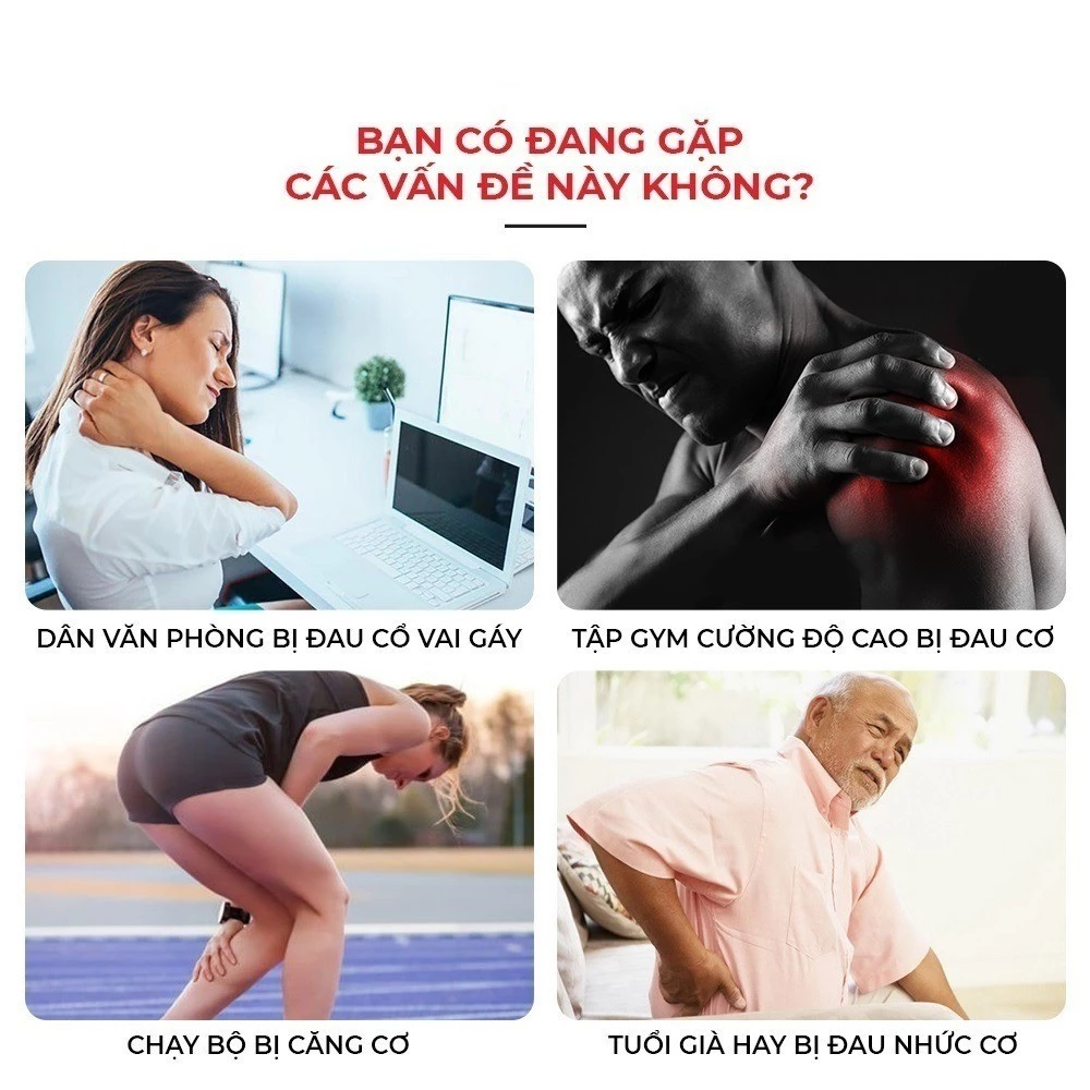 Máy Massage Wisezen Cầm Tay Mini Massage Cầm Tay Mini Toàn Thân 6 Cấp Độ Chuyên Sâu Đa Năng 4 Đầu