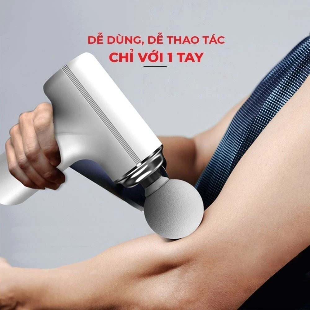 Máy Massage Wisezen Cầm Tay Mini Massage Cầm Tay Mini Toàn Thân 6 Cấp Độ Chuyên Sâu Đa Năng 4 Đầu