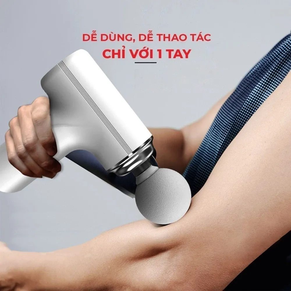Máy Massage Wisezen Cầm Tay Mini Massage Cầm Tay Mini Toàn Thân 6 Cấp Độ Chuyên Sâu Đa Năng 4 Đầu