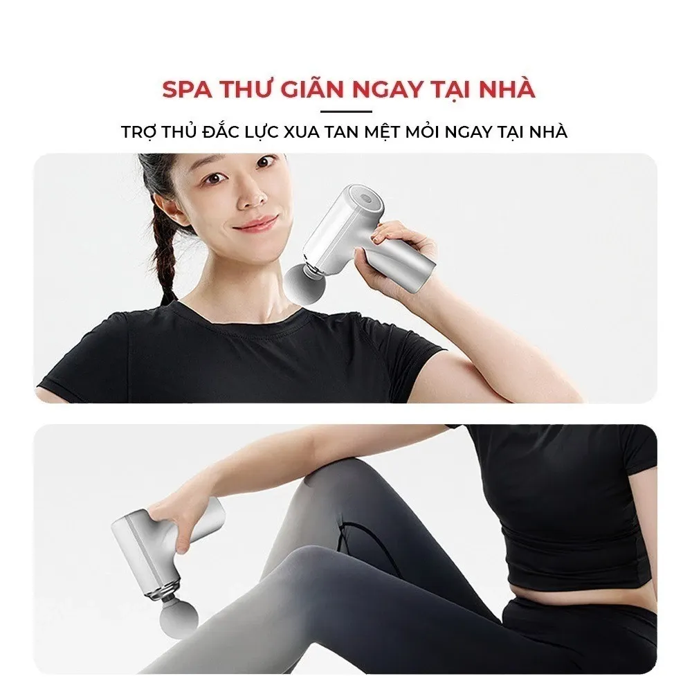 Máy Massage Wisezen Cầm Tay Mini Massage Cầm Tay Mini Toàn Thân 6 Cấp Độ Chuyên Sâu Đa Năng 4 Đầu