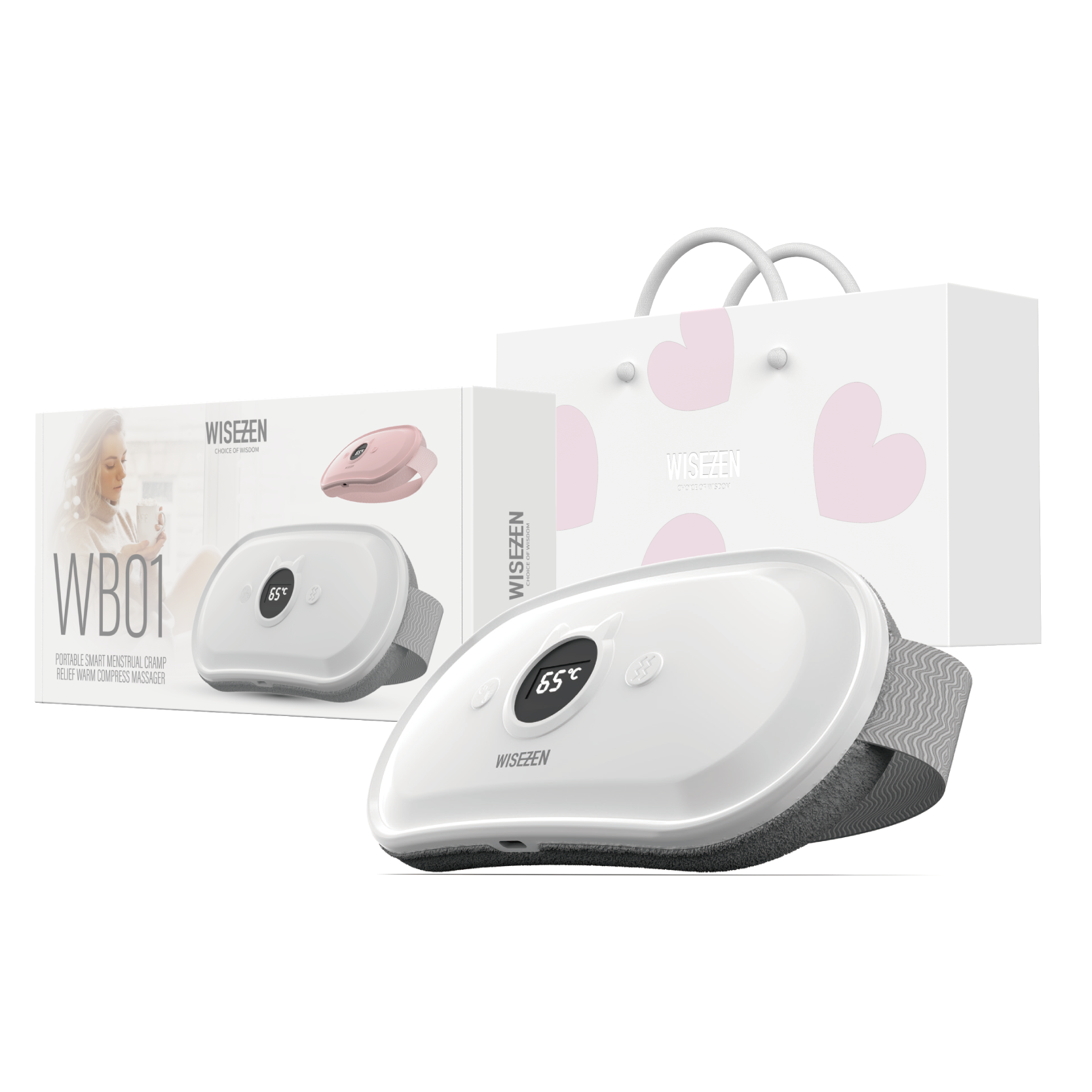 WISEZEN WB01 Máy massage bụng, thay đổi nhiệt độ linh hoạt, chườm ấm, 