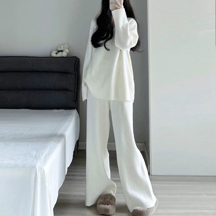 大碼韓系慵懶風針織套裝