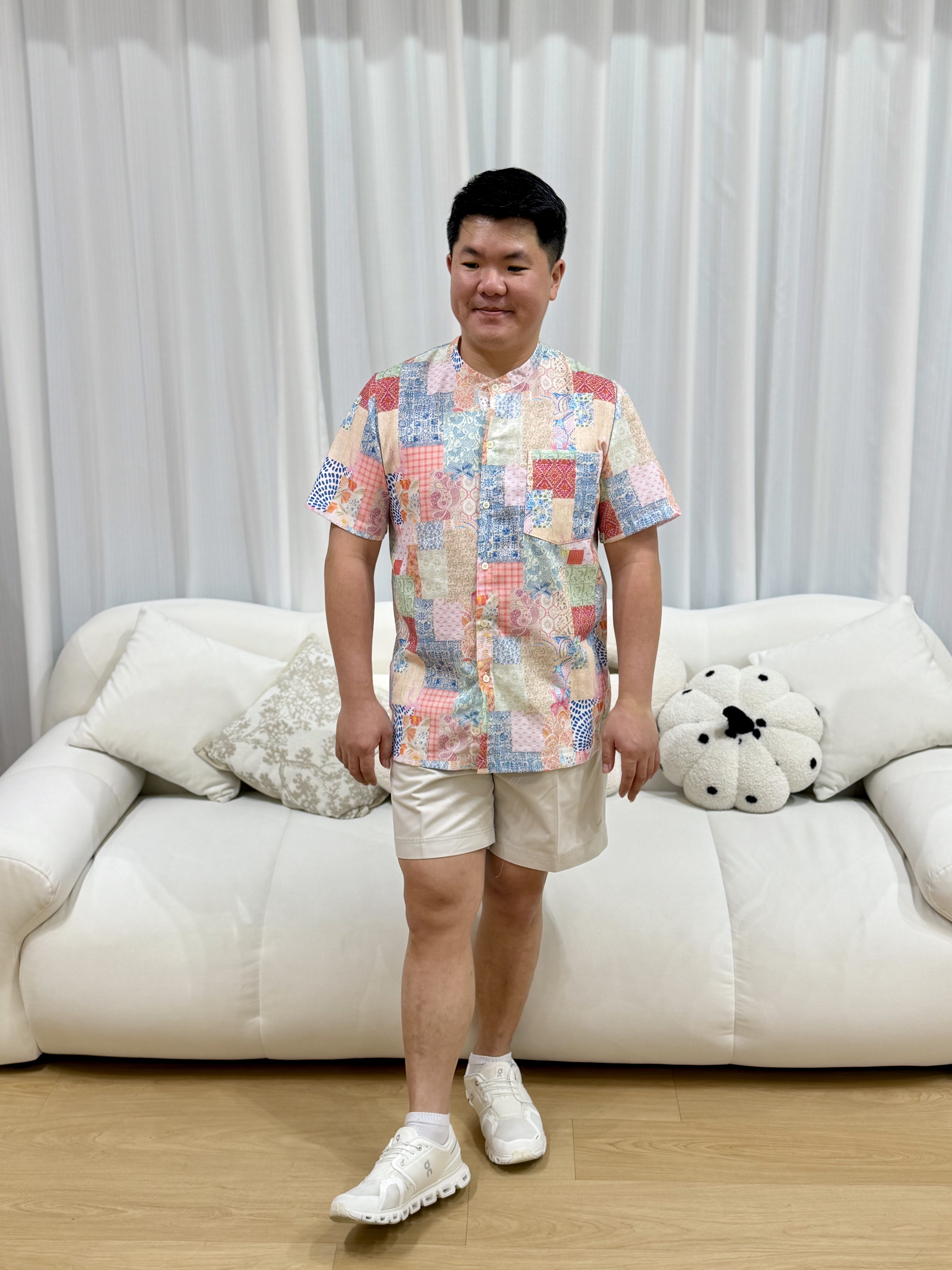 Love+ Mens Colette Familie Patch Tiles Shirt | Plus Size Shirt