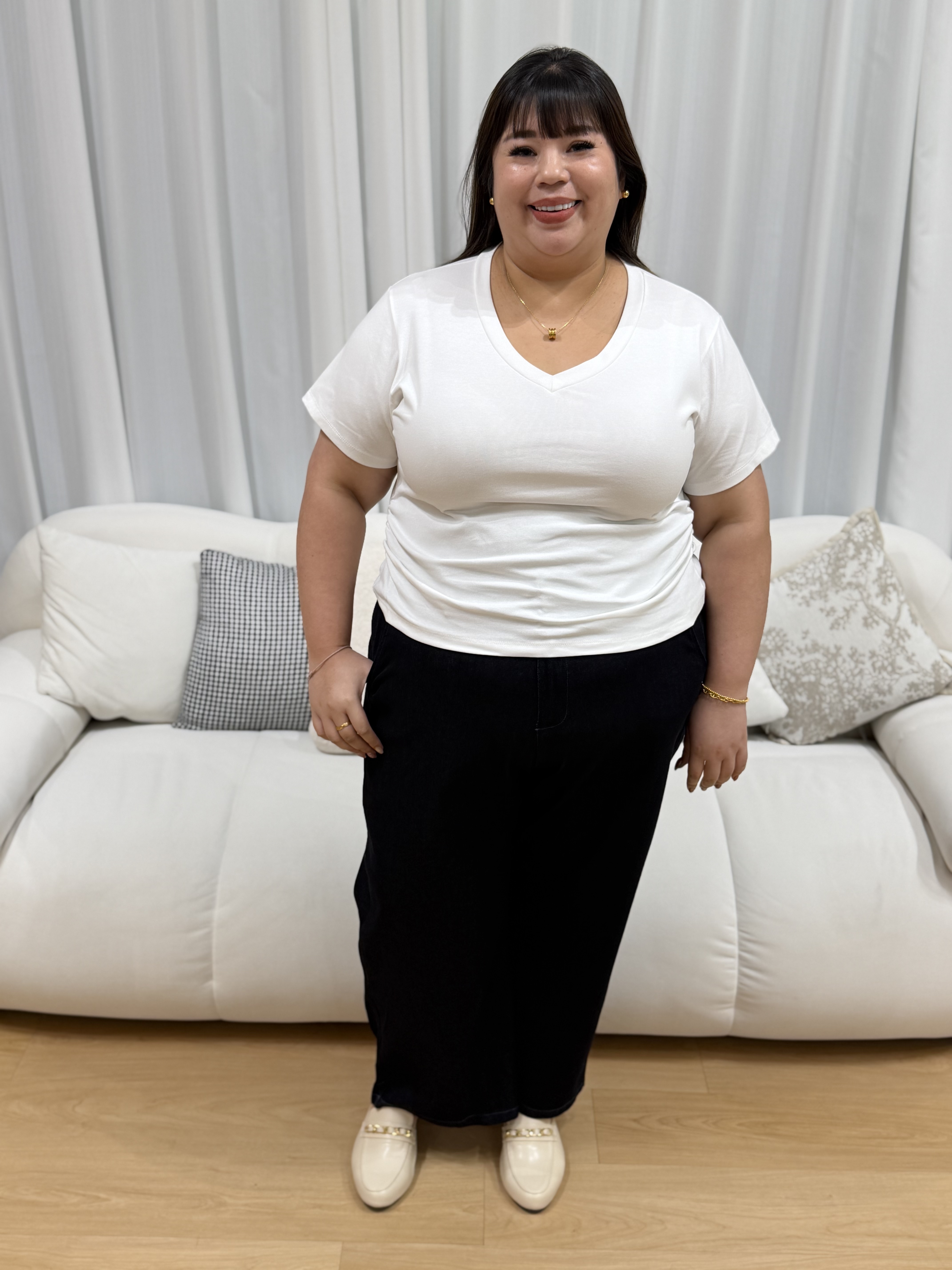 Everyday V Neck Ruching Top | Plus Size Top