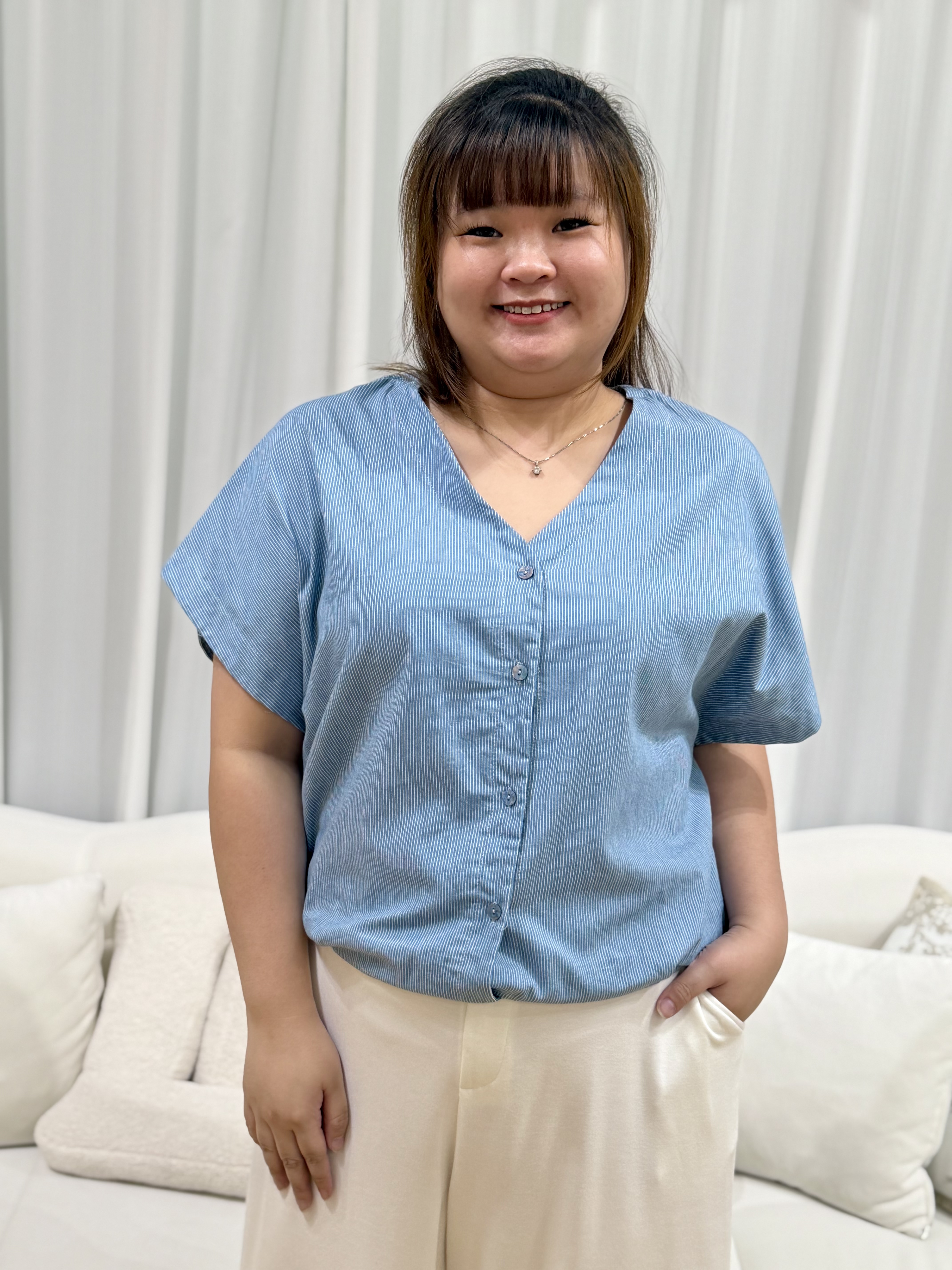 Love+ Sajin Triple Button Top | Plus Size Top
