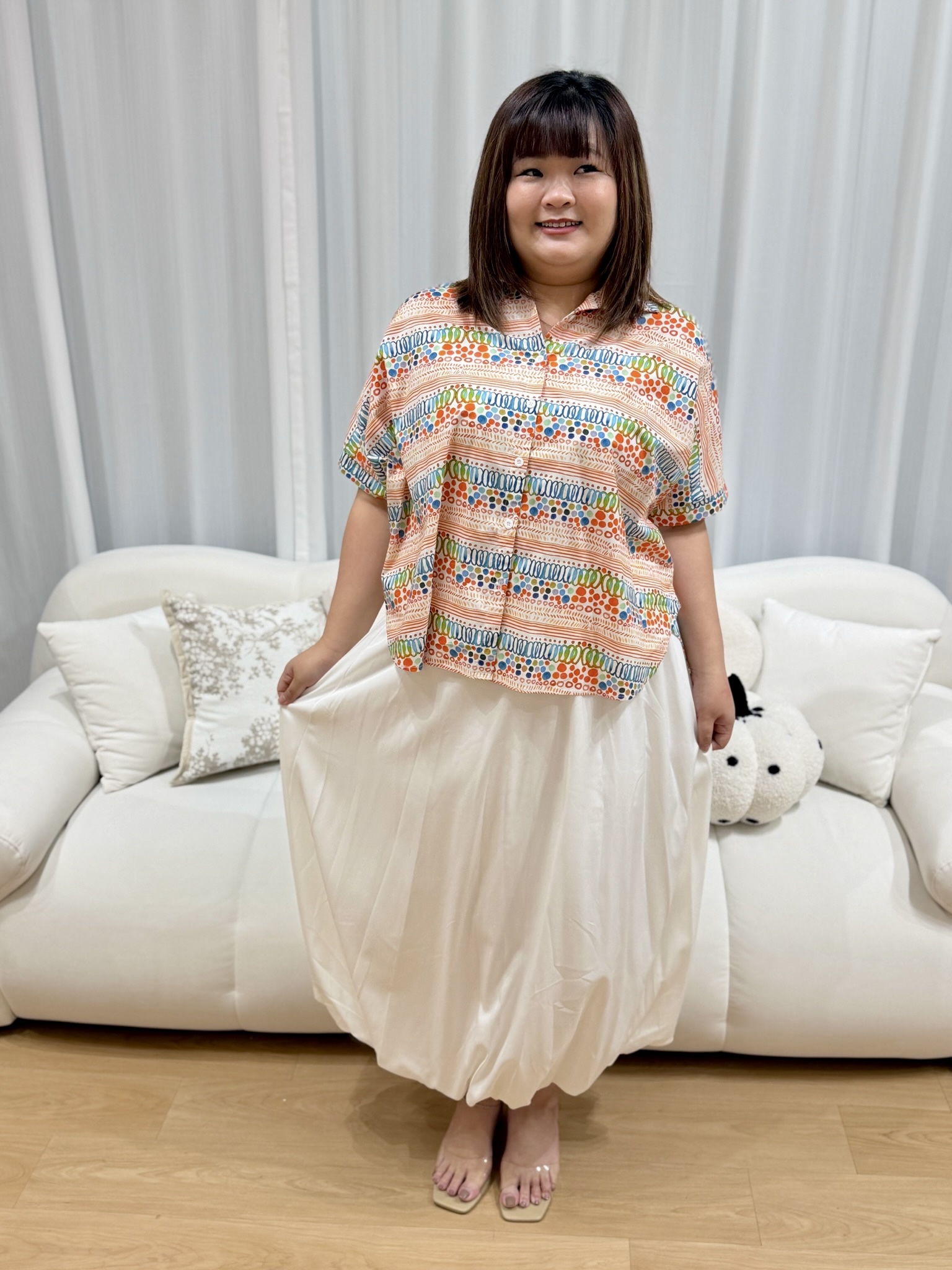 Japan Abstract Button Shirt | Plus Size Shirt
