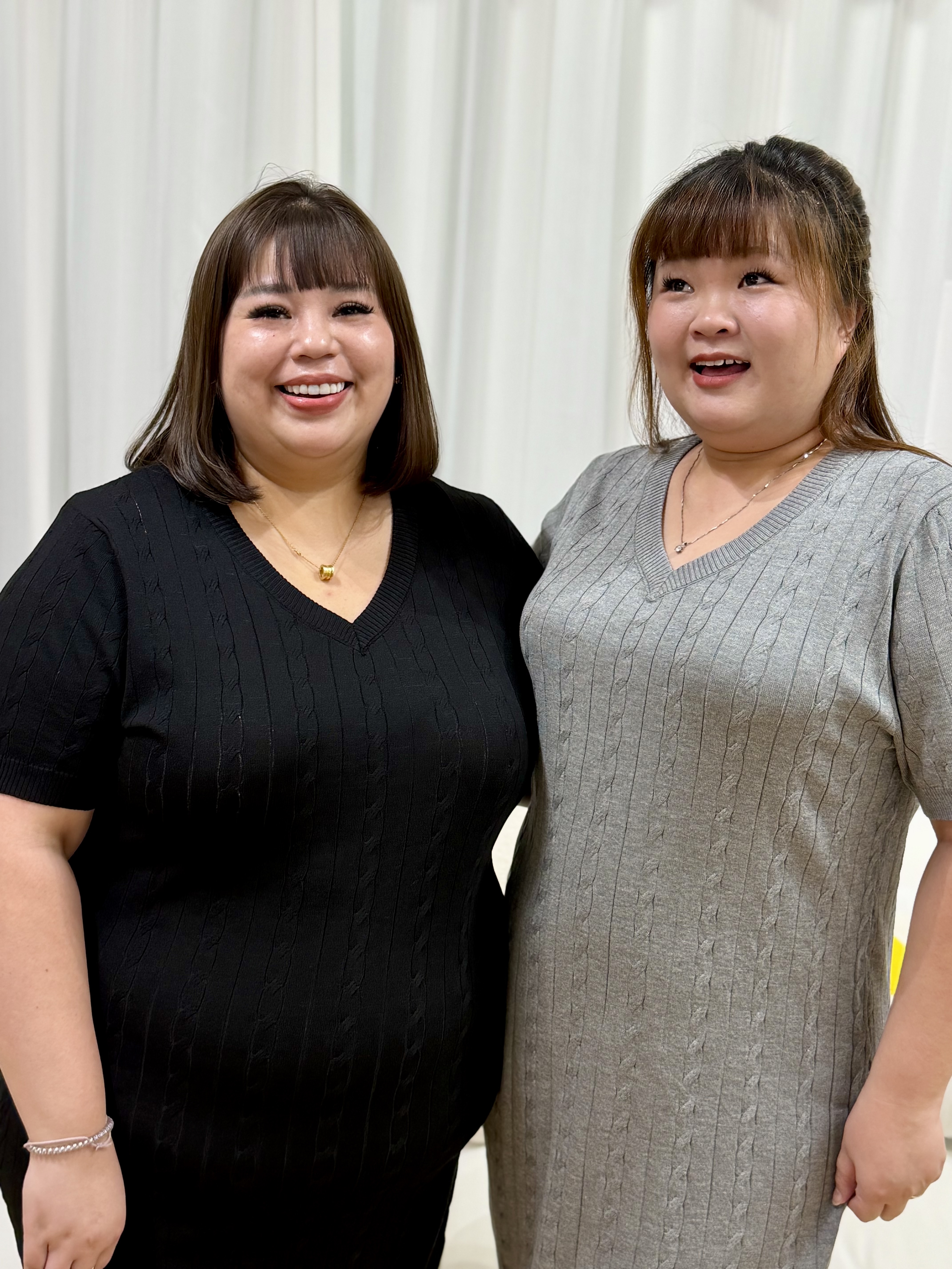 Jessie V-Neck Soft Knit Strippy Dress | Plus Size Top