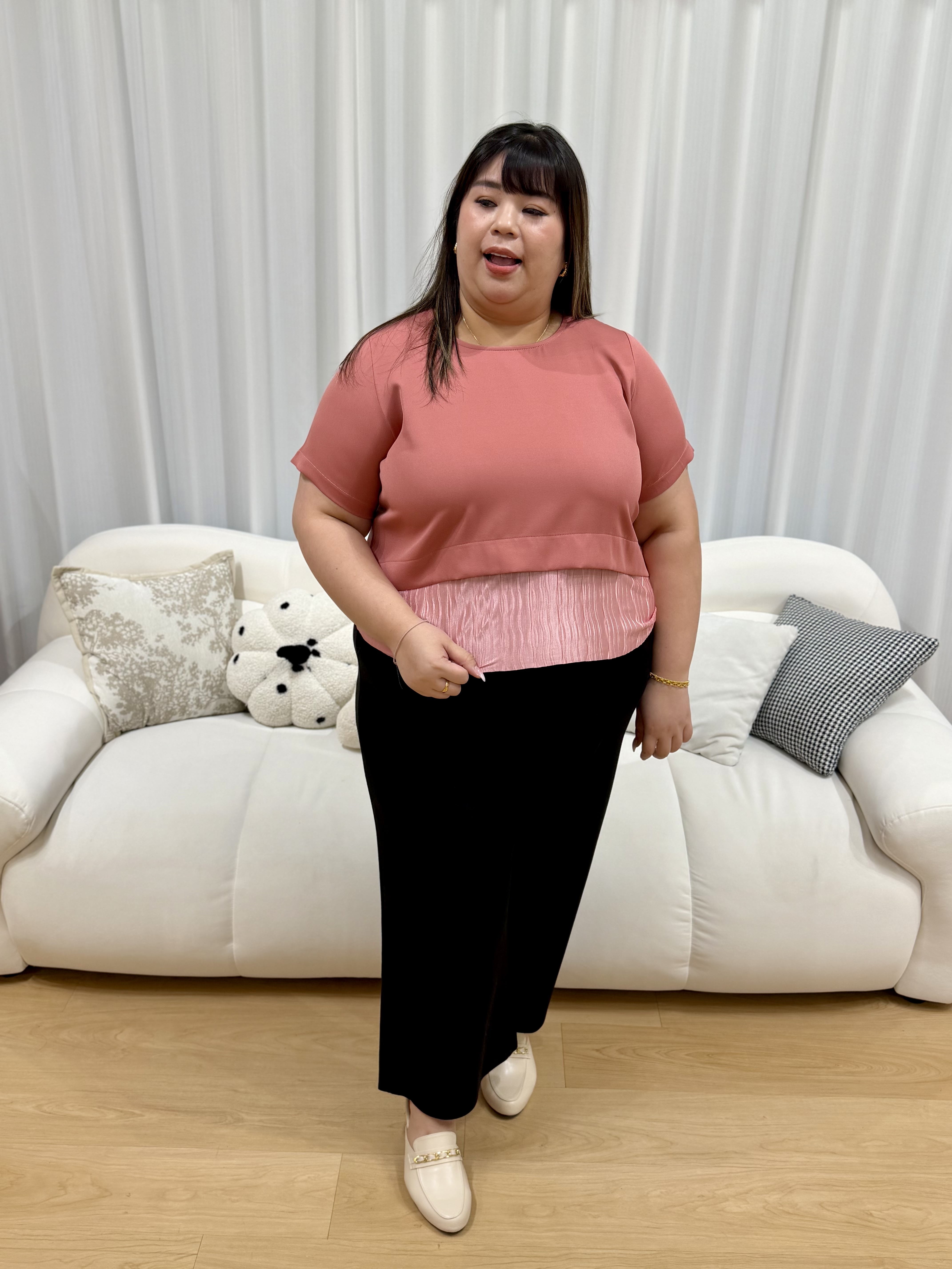 Jane Duo Tone Shimmery Work Top | Plus Size Top